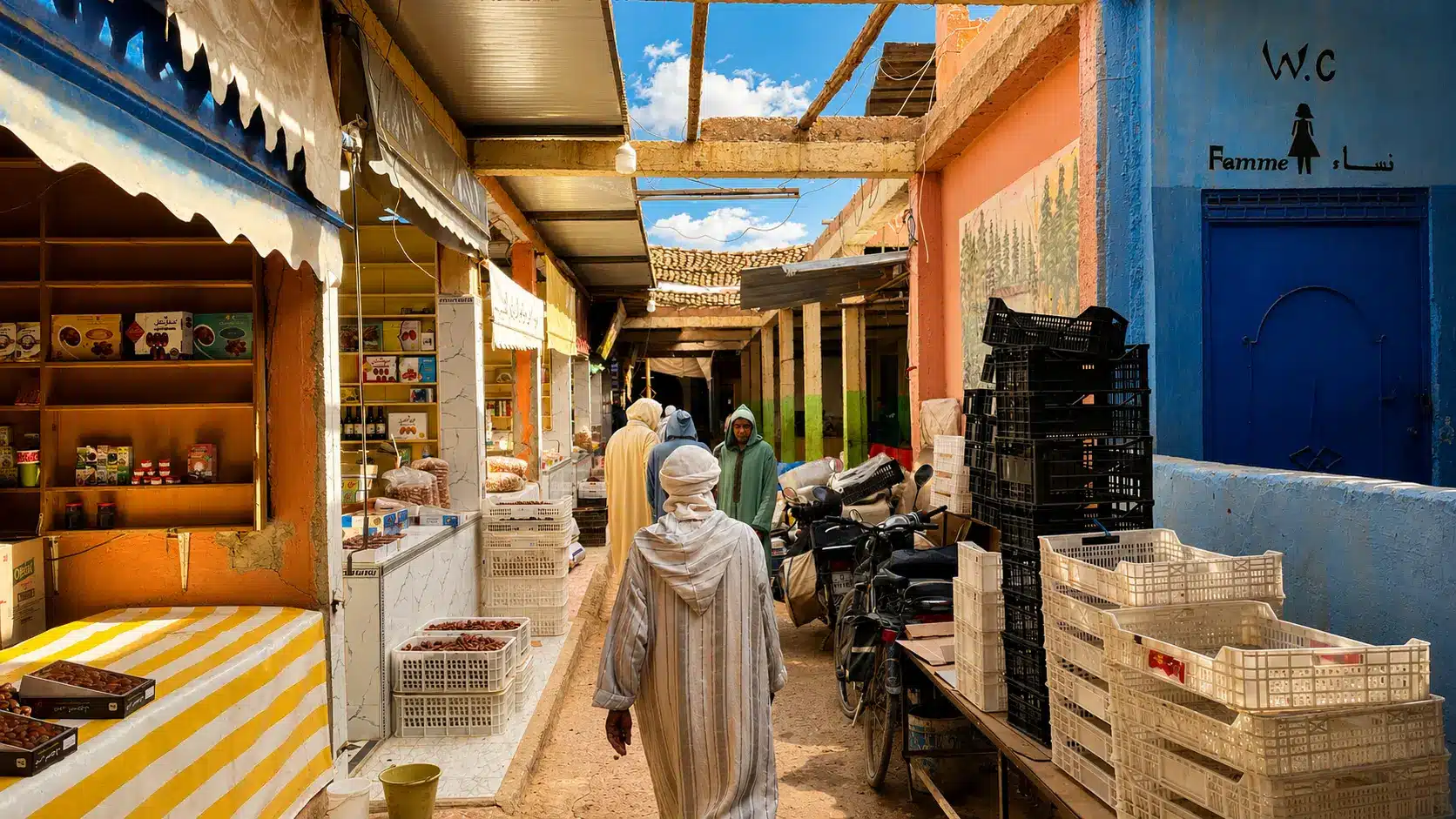 Traditional Rissani souk during the Morocco Itinerary 10 Days tour
